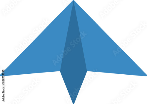 Simple Flat Design Blue Paper Plane for Travel and Communication Icon
