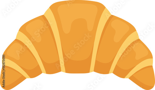 Simple Flat Croissant Pastry Delicious Breakfast Icon on White Background