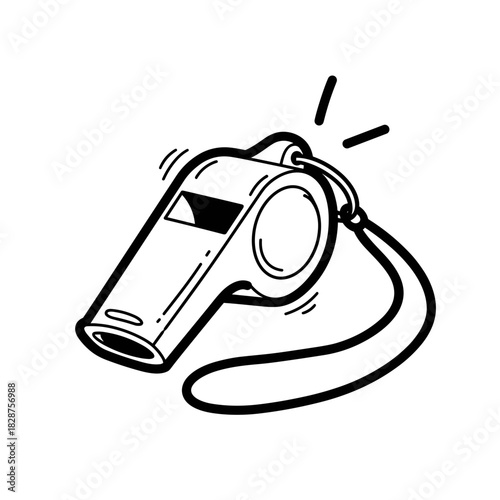 Basketball referee whistle for The NBA Cup on white background  