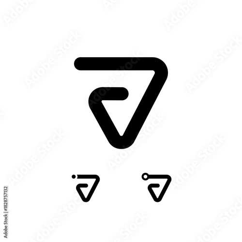 Technical number 7, digital cyber numeral seven, including set of three different number, vector illustration 10EPS