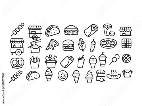Beverage Juice and Coffee Glyph Icons Set - Cocktail Tea Bar and Drink Menu Vector