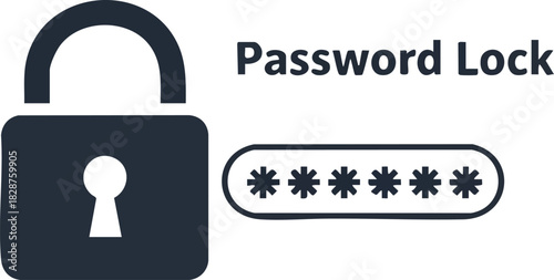 Secure Digital Access Password Lock Icon for Data Protection and Online Safety
