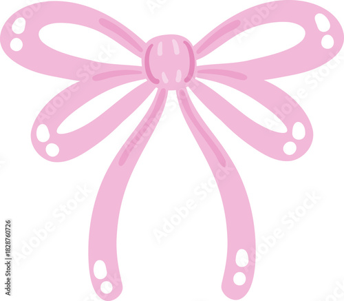 cute bow tie ribbon accessories vector cartoon illustration