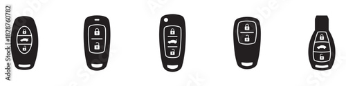 Modern car keys with remote fobs. Car key icon. Vector Illustration.	

