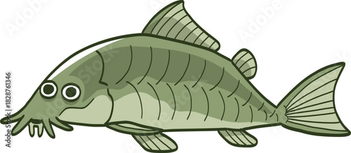 Cartoon Illustration of a Corydoras Catfish