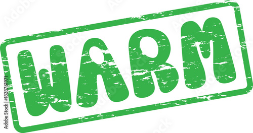 Inviting Green Distressed WARM Word Stamp for Comfort and Welcoming Messaging