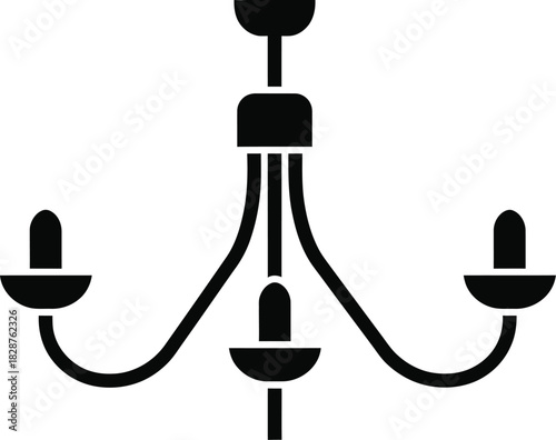 Elegant three arm chandelier with candle style bulbs in a classic silhouette