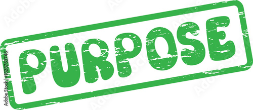 Green Purpose Rubber Stamp Mark Representing Intent Meaning and Direction