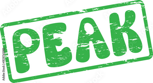 Green Peak Rubber Stamp Mark Denoting Highest Point or Achievement