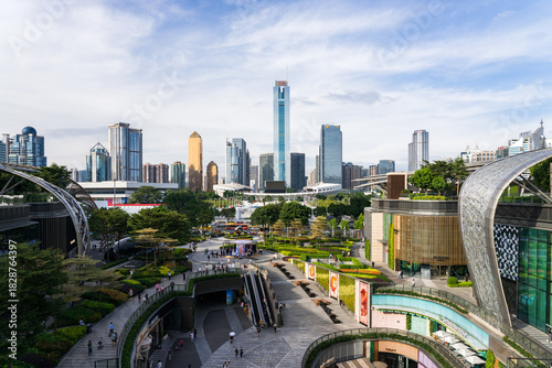 Obraz na plátně Architectural landscape of the Guangzhou Tianhuan Plaza commercial district and