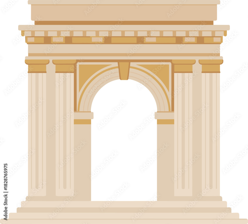 Fototapeta premium Classical Arch Monument Historic Landmark Vector