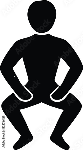 "Squat Exercise Icon - Lower Body Strength Training"