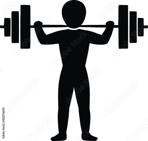 "Overhead Barbell Press Icon - Strength Training Exercise"