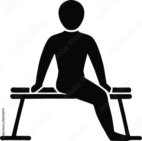 "Person Resting on a Bench - Iconic Fitness and Relaxation Illustration"