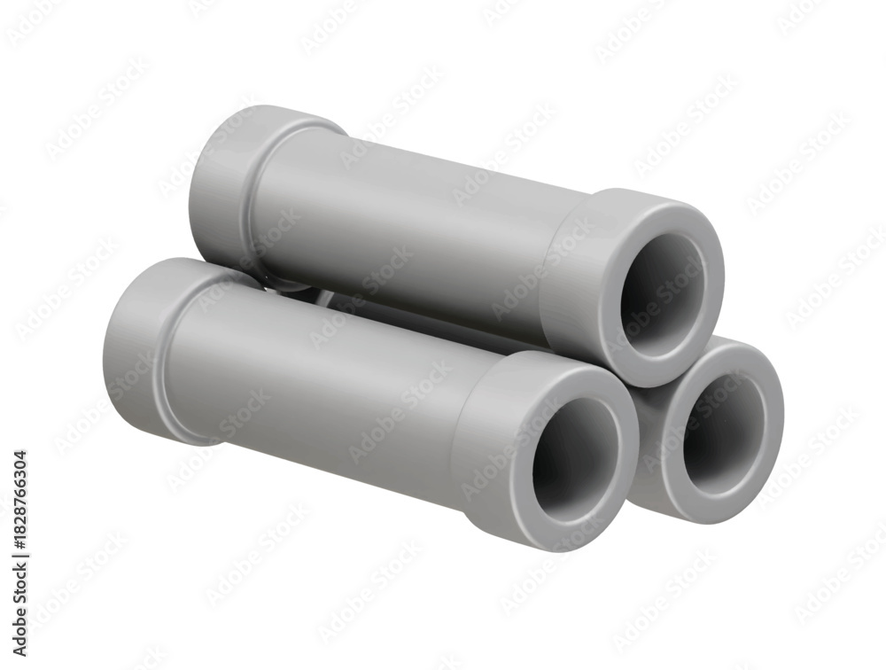 Fototapeta premium Construction pipes icon 3d render illustration 