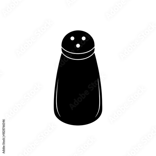 Classic salt shaker silhouette icon for kitchen seasoning design