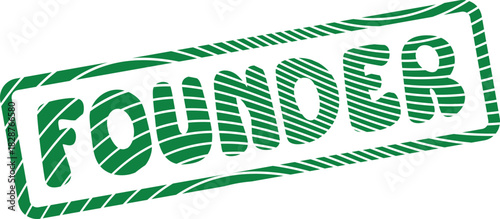 Green striped outline stamp impression featuring the word FOUNDER perfect for startup and company branding