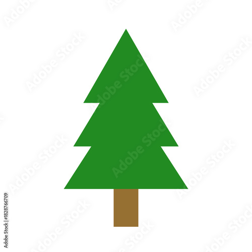Elegant Minimalist Pine Tree Nature Symbol Illustration. ( original illustration, not AI generated ).