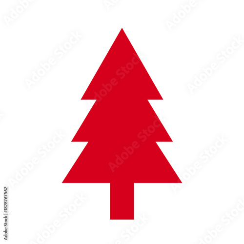 Elegant Minimalist Red Pine Tree Nature Symbol Illustration. ( original illustration, not AI generated ).