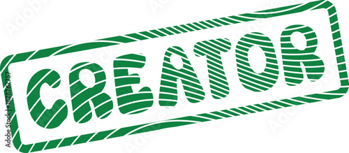 Creator visionary person represented by a striped green textured rubber stamp mark