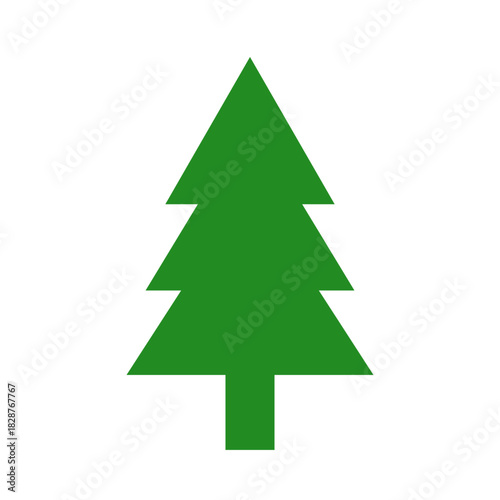 Elegant Minimalist Green Pine Tree Nature Symbol Illustration. ( original illustration, not AI generated ).