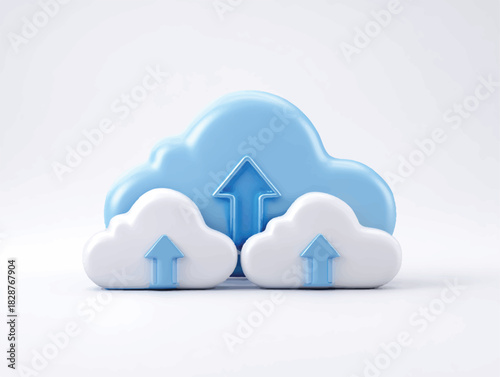 Conceptual image of uploading data to cloud storage network service