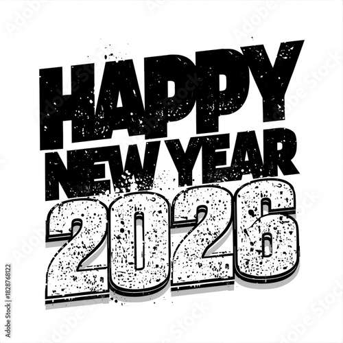 New Year 2026 Celebration: A modern, bold graphic for the upcoming year 2026, conveying anticipation and joy for the holiday season.