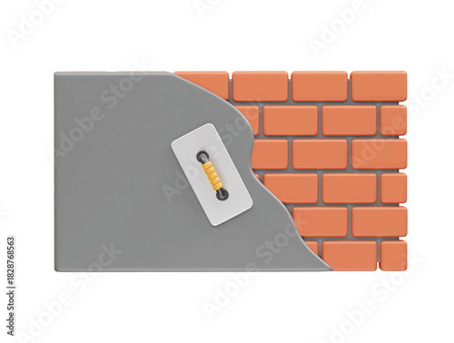 Wall Plaster icon 3d render illustration 