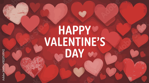 Happy valentine's day hearts background, love and romantic design