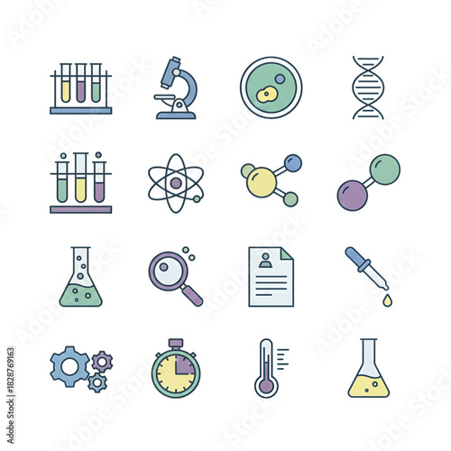 Science and Research Icons A Collection of Symbols for Scientific Discovery and Innovation