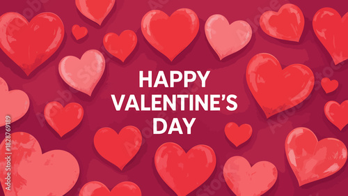 Happy valentine's day hearts background, love and romance theme