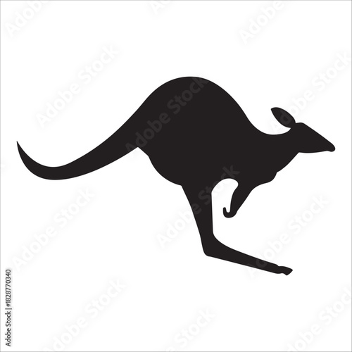Kangaroo Silhouette Icon In Dynamic Motion