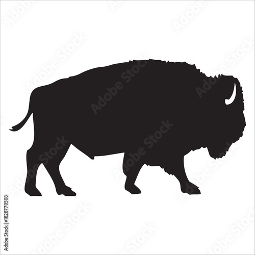 Bison Silhouette Wildlife Animal Icon Art