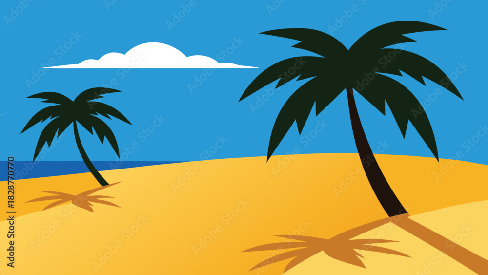 Fototapeta premium Tropical Beach Palm Shadows