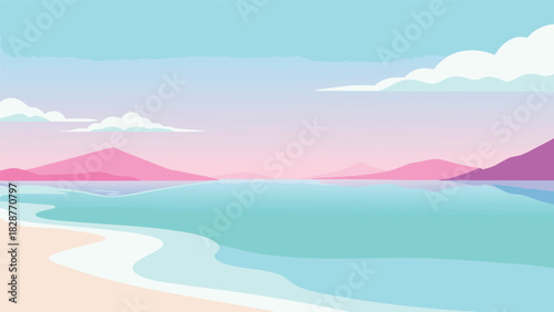 Soft Pastel Tropical Lagoon
