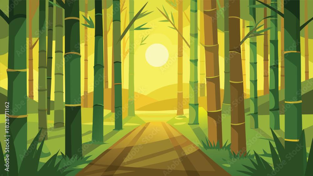 Obraz premium Peaceful Bamboo Forest Light
