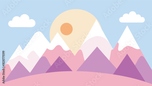 Cute Cartoon Mountain Peaks