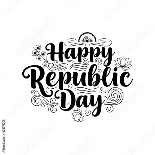 Happy republic day calligraphy