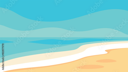 Cartoon Beach Turquoise Water