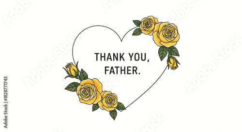 Express heartfelt gratitude to Dad with this lovely floral heart design, perfect for Father's Day cards and social media posts full of love and appreciation