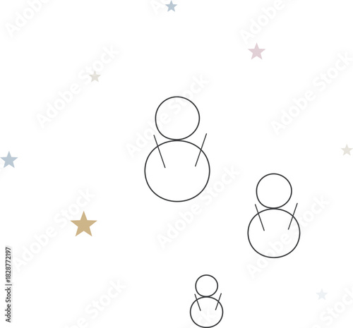 Nordic Snowman & Pastel Pink Seamless Pattern (Minimal Winter Christmas Vector)
北欧風ゆきだるまとパステルピンクのシームレスパターン（ミニマル冬・クリスマス背景