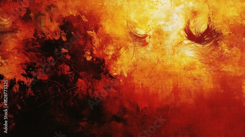 Abstract Woven Tapestry Displaying Dynamic Exchange of Colors