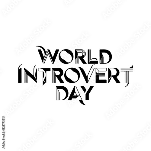 World introvert day text art
