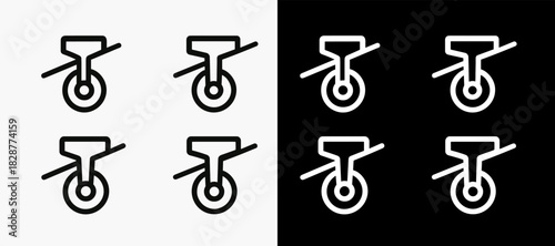 Caster Wheel Line Icons