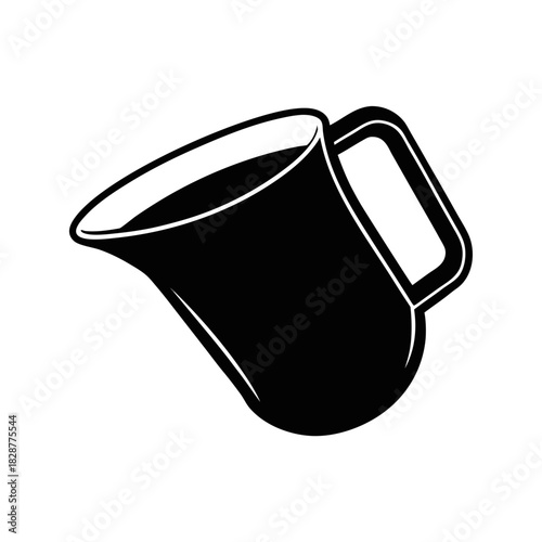 Stylized black creamer pitcher graphic icon for beverage service
