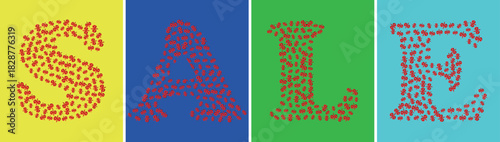 Black Friday Sale Announcement Template – Letters SALE Formed from Percent Signs, Business Vector