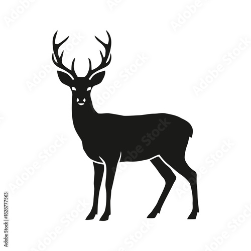 Roe Deer Silhouette – Minimal Black Vector Icon