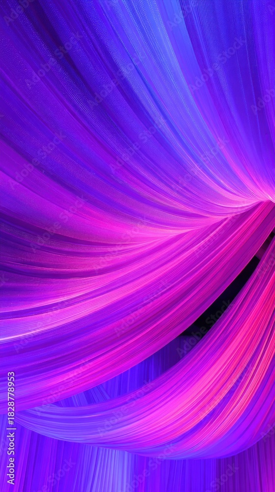 Fototapeta premium Vibrant abstract wave patterns in shades of purple and blue create a dynamic and artistic background