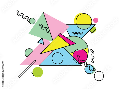 Abstract Geometry A Modern, Minimalist Design with Vibrant Pastel Shapes
