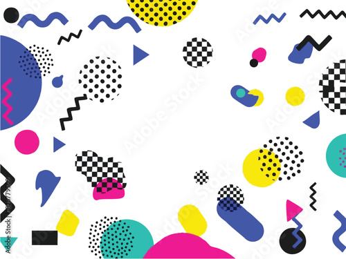 Geometric Abstract Background with Pop Art Style for Graphic Design